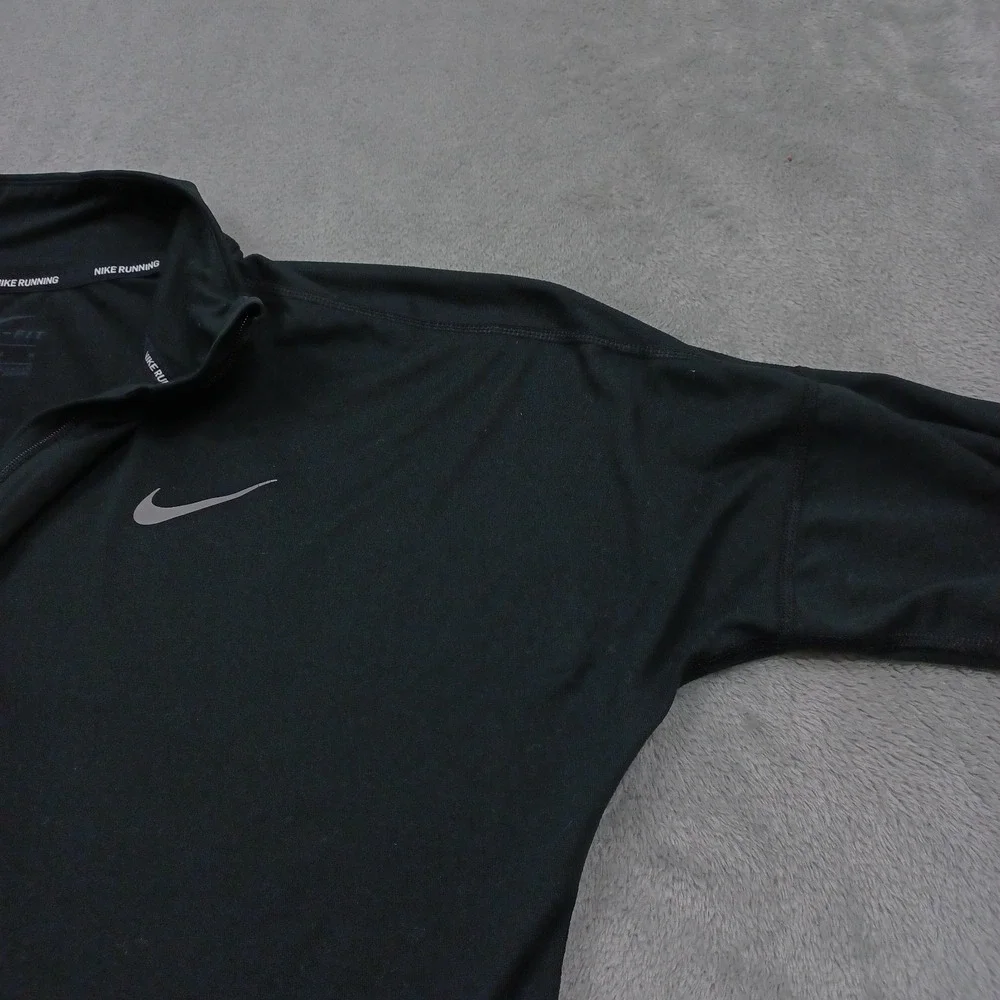 Nike Top Womens Medium Black 1/4 Zip Pullover Dri Fit Running Activewear‎